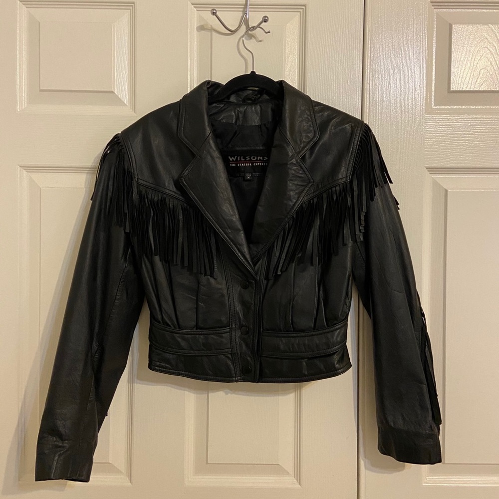 Wilson fringe leather jacket size Medium